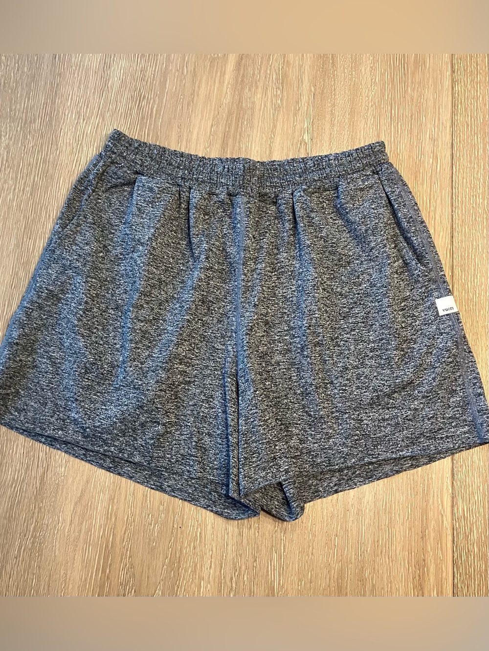 Vuori Heathered Gray Athletic Knit Shorts